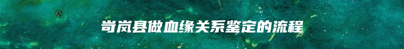 岢岚县做血缘关系鉴定的流程