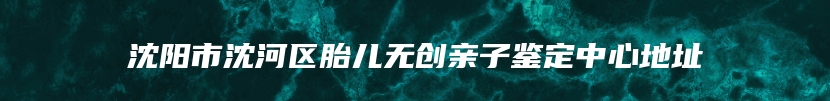 沈阳市沈河区胎儿无创亲子鉴定中心地址