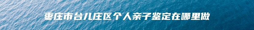 枣庄市台儿庄区个人亲子鉴定在哪里做
