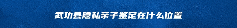 武功县隐私亲子鉴定在什么位置