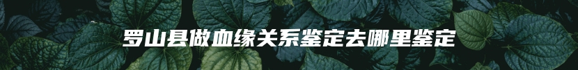 罗山县做血缘关系鉴定去哪里鉴定