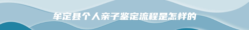 牟定县个人亲子鉴定流程是怎样的