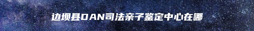 边坝县DAN司法亲子鉴定中心在哪