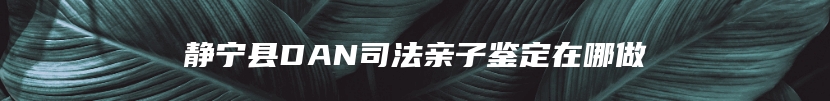 静宁县DAN司法亲子鉴定在哪做