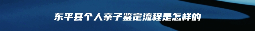 东平县个人亲子鉴定流程是怎样的