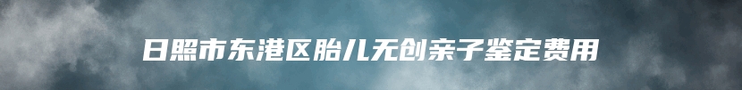 日照市东港区胎儿无创亲子鉴定费用
