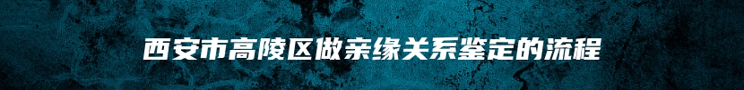 西安市高陵区做亲缘关系鉴定的流程