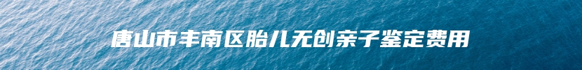 唐山市丰南区胎儿无创亲子鉴定费用