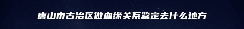 唐山市古冶区做血缘关系鉴定去什么地方