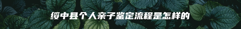 绥中县个人亲子鉴定流程是怎样的