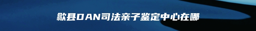 歙县DAN司法亲子鉴定中心在哪