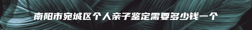 南阳市宛城区个人亲子鉴定需要多少钱一个