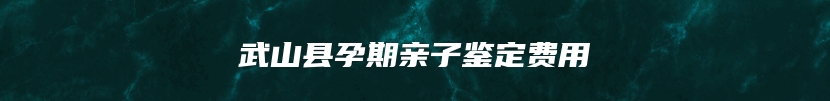 武山县孕期亲子鉴定费用