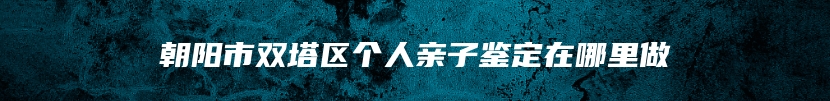 朝阳市双塔区个人亲子鉴定在哪里做