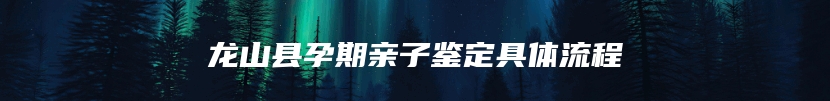 龙山县孕期亲子鉴定具体流程