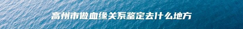 高州市做血缘关系鉴定去什么地方