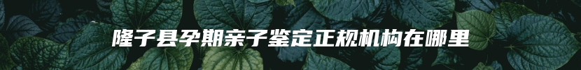 隆子县孕期亲子鉴定正规机构在哪里