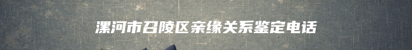 漯河市召陵区亲缘关系鉴定电话