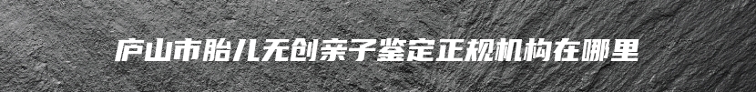 庐山市胎儿无创亲子鉴定正规机构在哪里