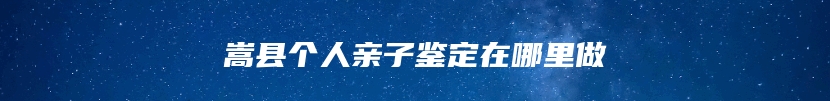 嵩县个人亲子鉴定在哪里做