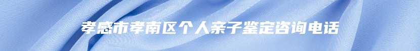 孝感市孝南区个人亲子鉴定咨询电话