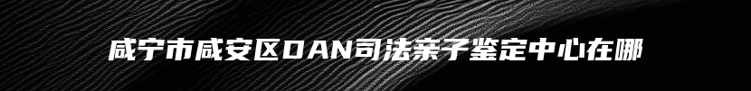 咸宁市咸安区DAN司法亲子鉴定中心在哪
