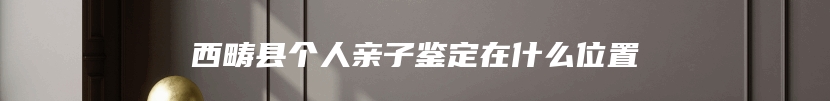 西畴县个人亲子鉴定在什么位置
