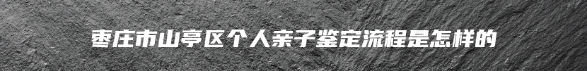 枣庄市山亭区个人亲子鉴定流程是怎样的