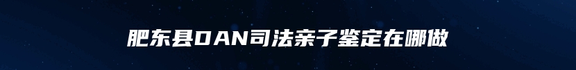 肥东县DAN司法亲子鉴定在哪做
