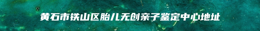 黄石市铁山区胎儿无创亲子鉴定中心地址
