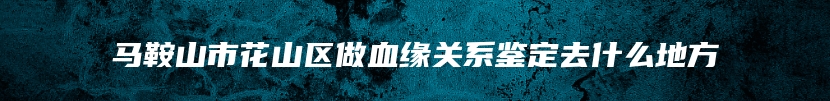 马鞍山市花山区做血缘关系鉴定去什么地方