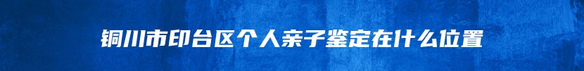 铜川市印台区个人亲子鉴定在什么位置