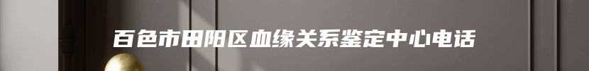 百色市田阳区血缘关系鉴定中心电话