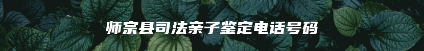 师宗县司法亲子鉴定电话号码