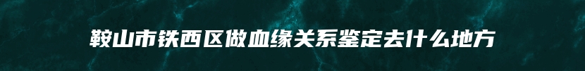 鞍山市铁西区做血缘关系鉴定去什么地方