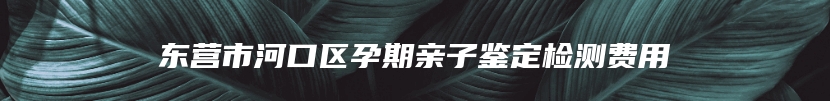 东营市河口区孕期亲子鉴定检测费用