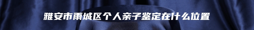 雅安市雨城区个人亲子鉴定在什么位置