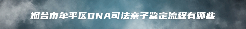 烟台市牟平区DNA司法亲子鉴定流程有哪些