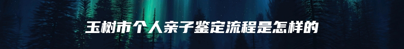 玉树市个人亲子鉴定流程是怎样的