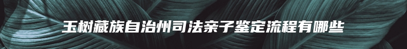 玉树藏族自治州司法亲子鉴定流程有哪些