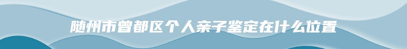 随州市曾都区个人亲子鉴定在什么位置