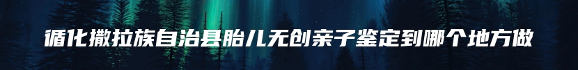 循化撒拉族自治县胎儿无创亲子鉴定到哪个地方做
