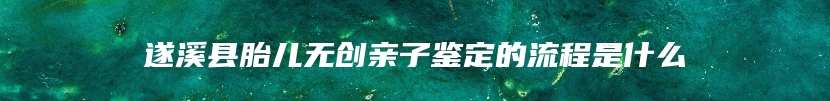 遂溪县胎儿无创亲子鉴定的流程是什么