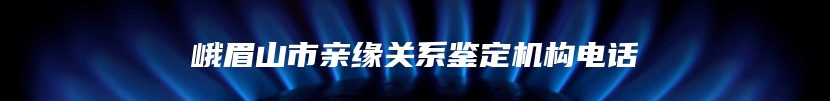 峨眉山市亲缘关系鉴定机构电话