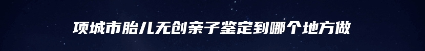 项城市胎儿无创亲子鉴定到哪个地方做