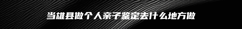 当雄县做个人亲子鉴定去什么地方做