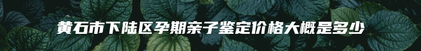 黄石市下陆区孕期亲子鉴定价格大概是多少