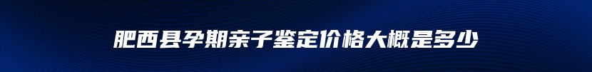 肥西县孕期亲子鉴定价格大概是多少