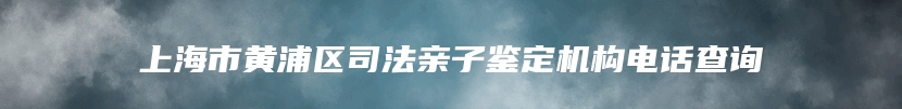 上海市黄浦区司法亲子鉴定机构电话查询