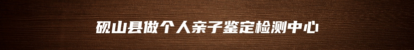 砚山县做个人亲子鉴定检测中心